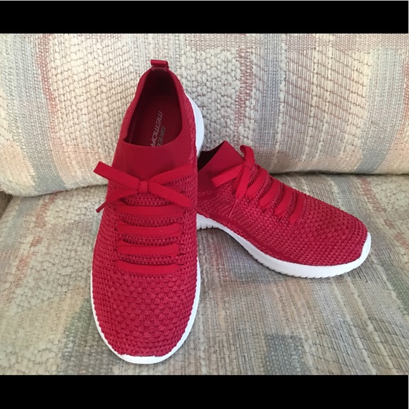 skechers faux lace slip on sneakers